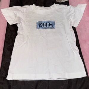 Kith Kids White and Blue Paisley Graphic Tee